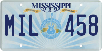 MS license plate MIL458