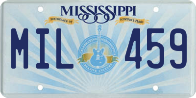 MS license plate MIL459