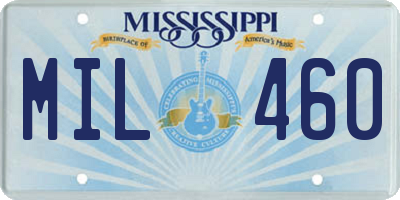 MS license plate MIL460