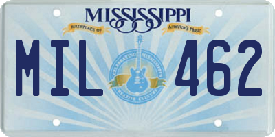 MS license plate MIL462