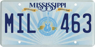MS license plate MIL463