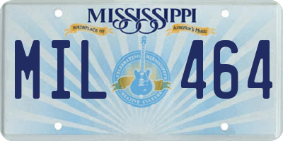 MS license plate MIL464