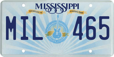 MS license plate MIL465