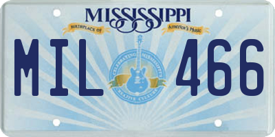 MS license plate MIL466