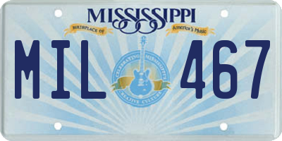 MS license plate MIL467