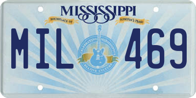 MS license plate MIL469