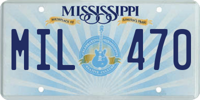 MS license plate MIL470