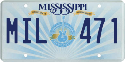 MS license plate MIL471