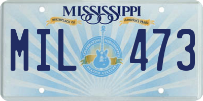 MS license plate MIL473