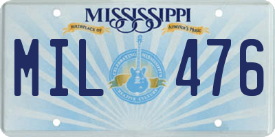 MS license plate MIL476