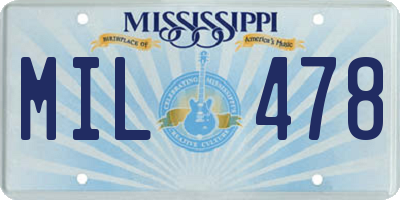MS license plate MIL478