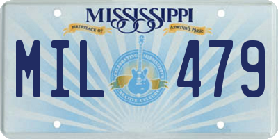 MS license plate MIL479