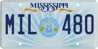 MS license plate MIL480