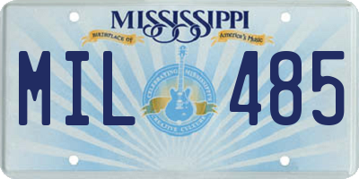 MS license plate MIL485