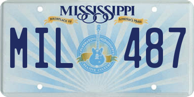 MS license plate MIL487