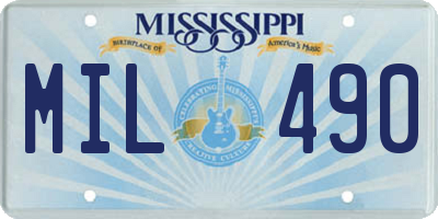 MS license plate MIL490