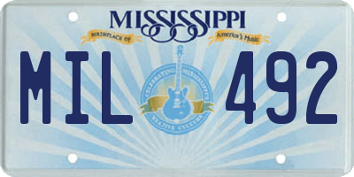 MS license plate MIL492