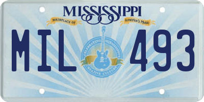 MS license plate MIL493