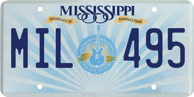 MS license plate MIL495