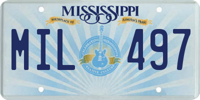 MS license plate MIL497