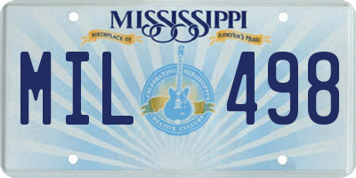 MS license plate MIL498