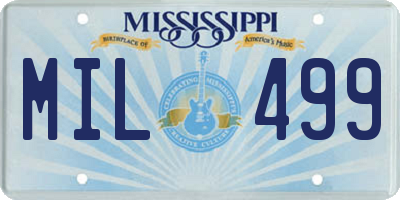 MS license plate MIL499