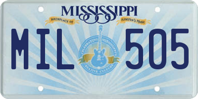 MS license plate MIL505