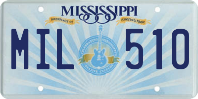 MS license plate MIL510