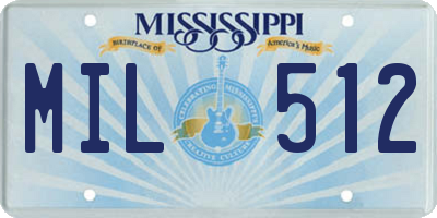 MS license plate MIL512