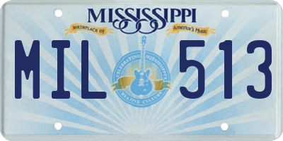 MS license plate MIL513