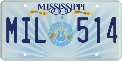 MS license plate MIL514