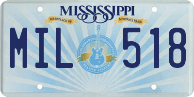 MS license plate MIL518