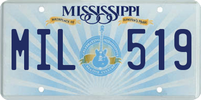 MS license plate MIL519