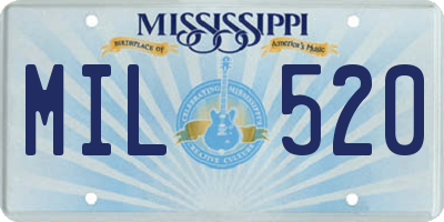MS license plate MIL520