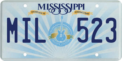 MS license plate MIL523