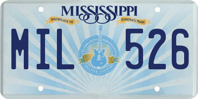 MS license plate MIL526
