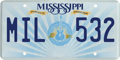 MS license plate MIL532