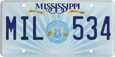 MS license plate MIL534