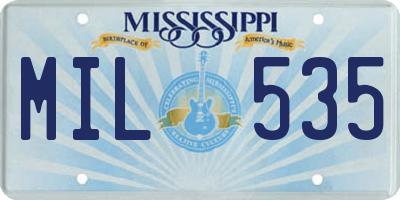 MS license plate MIL535