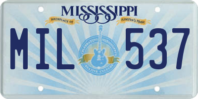 MS license plate MIL537