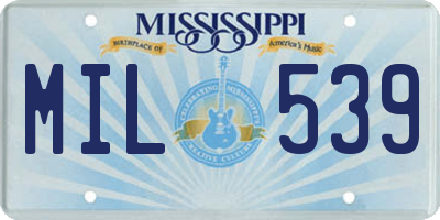 MS license plate MIL539