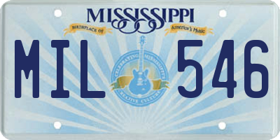 MS license plate MIL546
