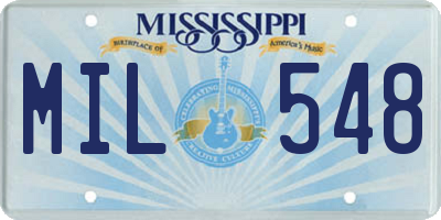 MS license plate MIL548