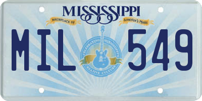 MS license plate MIL549