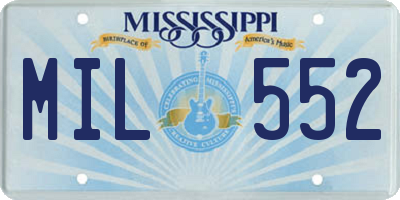 MS license plate MIL552