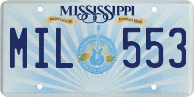 MS license plate MIL553