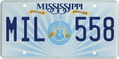 MS license plate MIL558