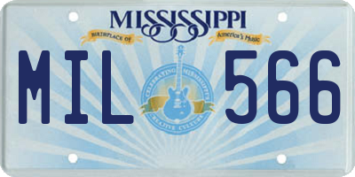 MS license plate MIL566