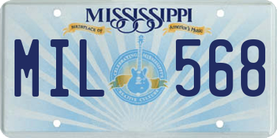 MS license plate MIL568