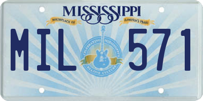 MS license plate MIL571